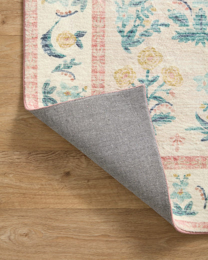 Loloi Rifle Paper Co. Eden Collection EDE-01 Mughal Rose Blush 7'-6" x 9'-6" Area Rug feat. CloudPile™