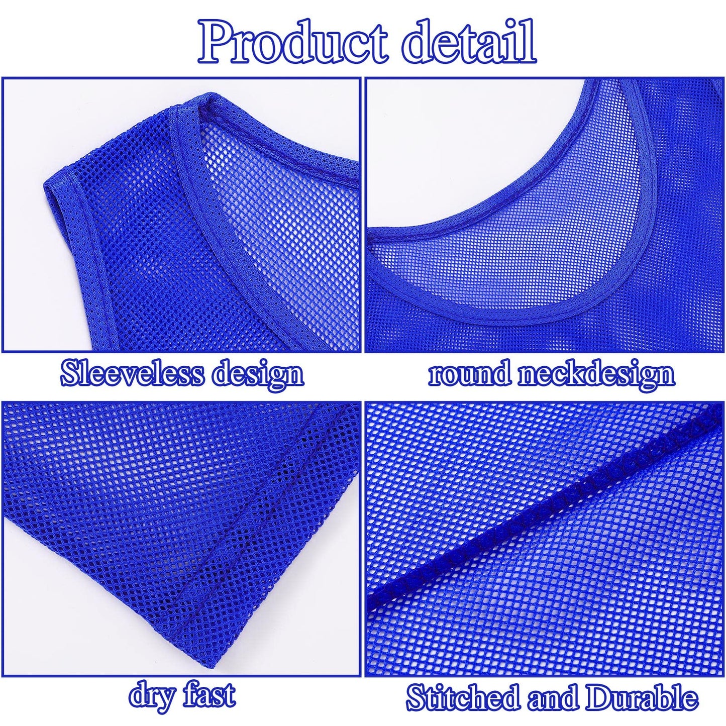 Sintege 24 Pcs Youth Pinnies Kids Penny Jersey Scrimmage Vest Basketball Practice Jersey Soccer Vests for Youth Kids(Blue)