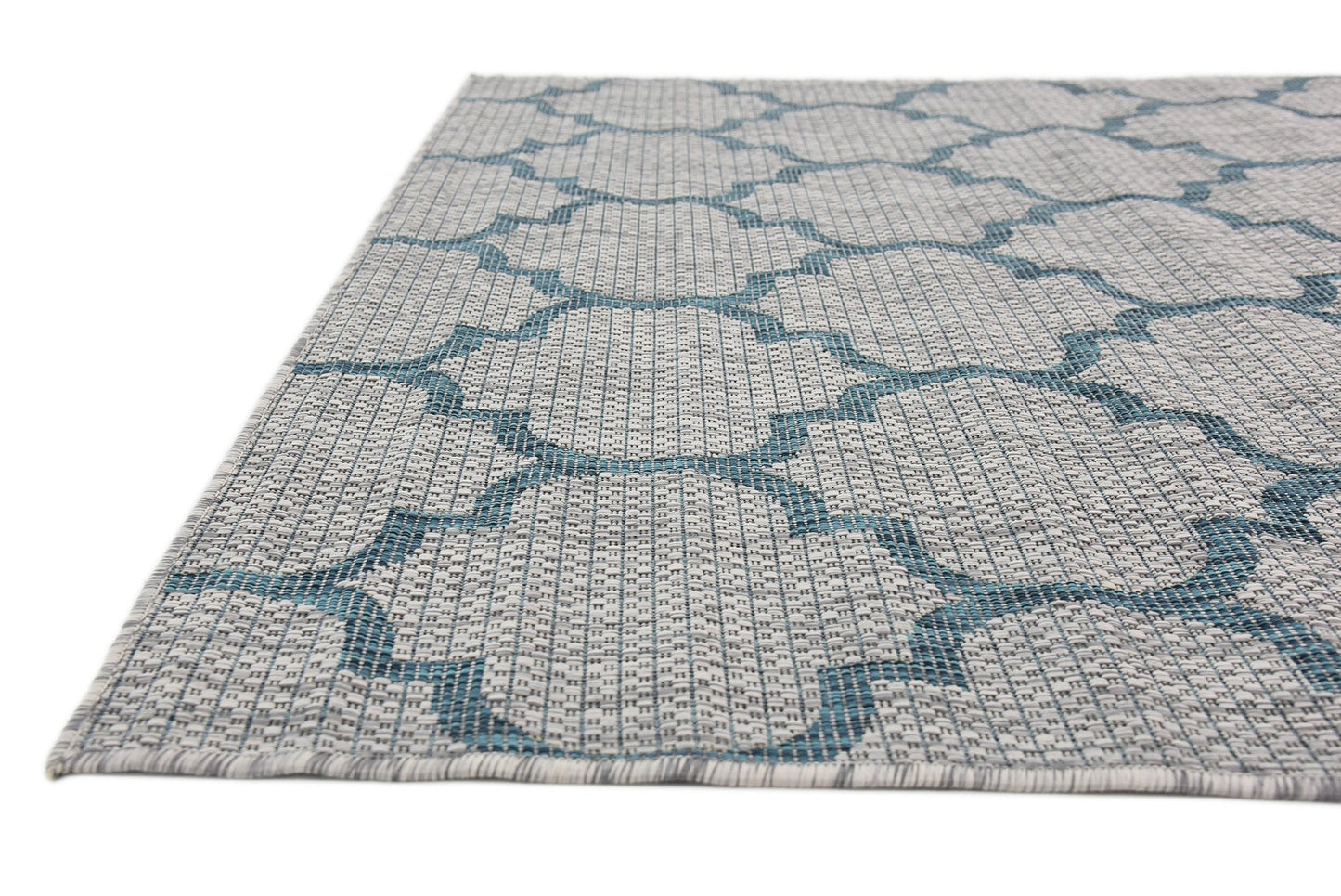 Unique Loom Outdoor Trellis Collection Area Rug (5' 3" x 8' Rectangle, Gray/ Ivory)