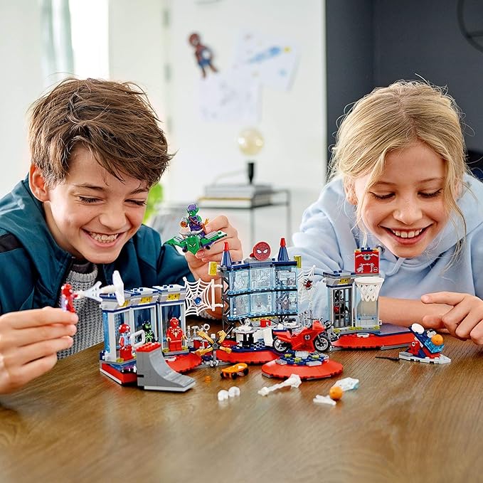 LEGO Marvel Spider-Man Attack on The Spider Lair 76175 Cool Building Toy Featuring The Spider-Man Headquarters Includes Spider-Man Green Goblin and Venom Minifigures