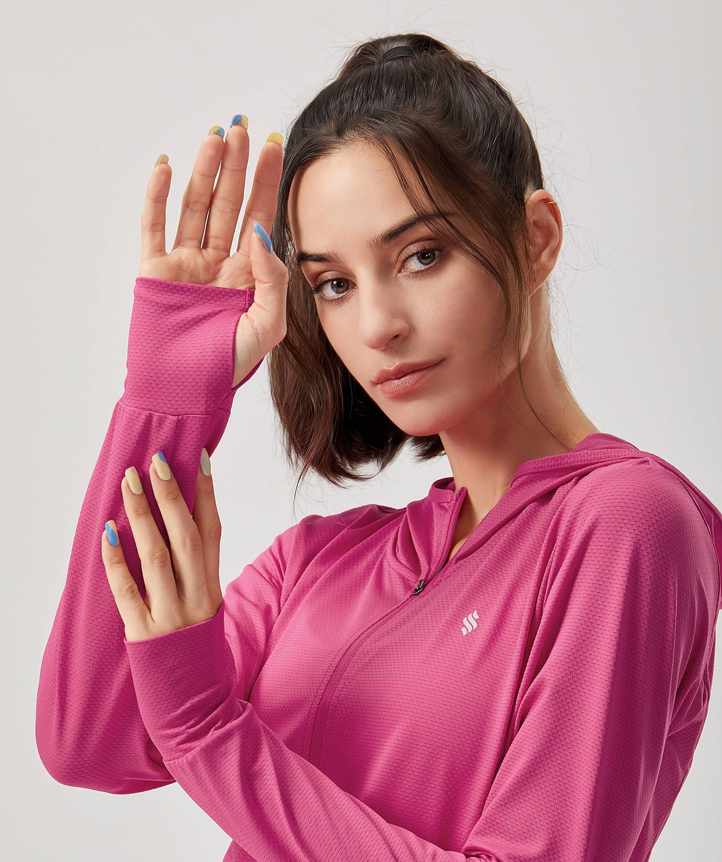 Soothfeel Women's UPF 50+ Sun Protection Hoodie Jacket Lightweight Long Sleeve Sun Shirt for Women with Pocket Hiking Outdoor