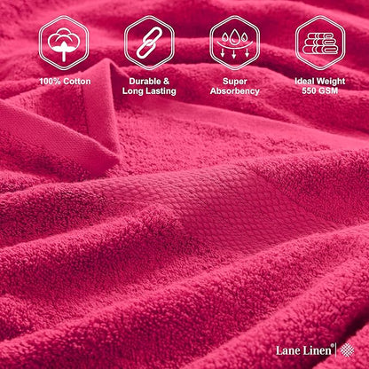 LANE LINEN Luxury 100% Ring Spun Cotton Large Bath Towels Set of 4