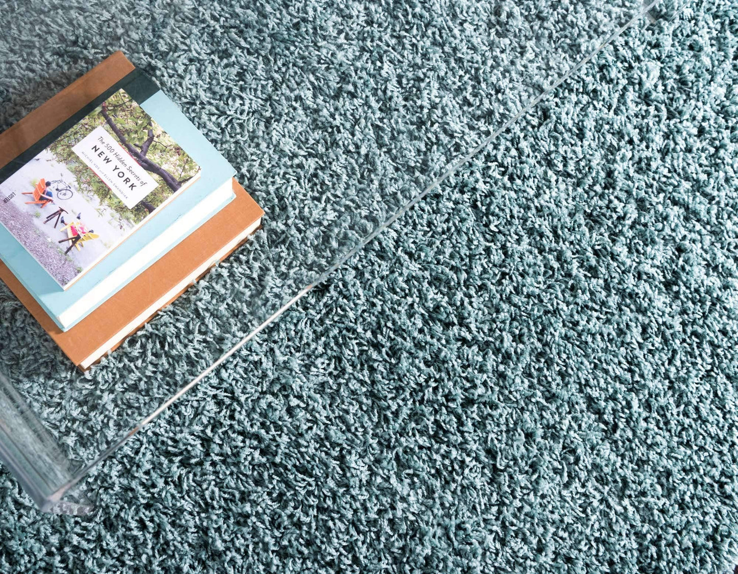 Unique Loom Solid Shag Collection Area Rug (3' 3" x 5' 3" Rectangle, Light Slate Blue)