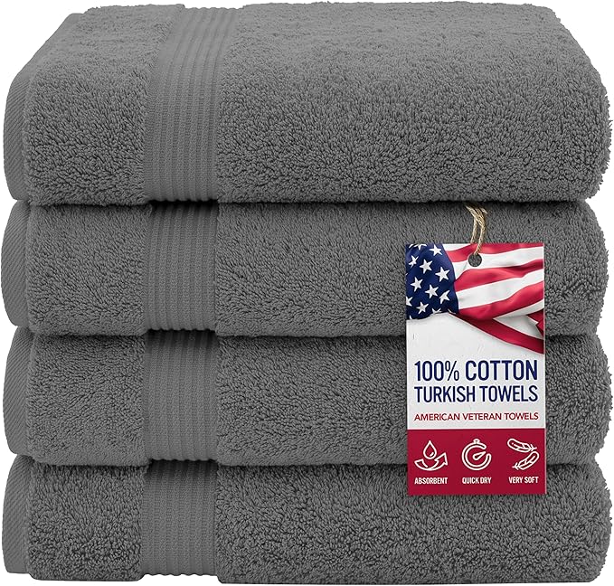 American Veteran Towel, 100% Cotton Turkish Bath Towels