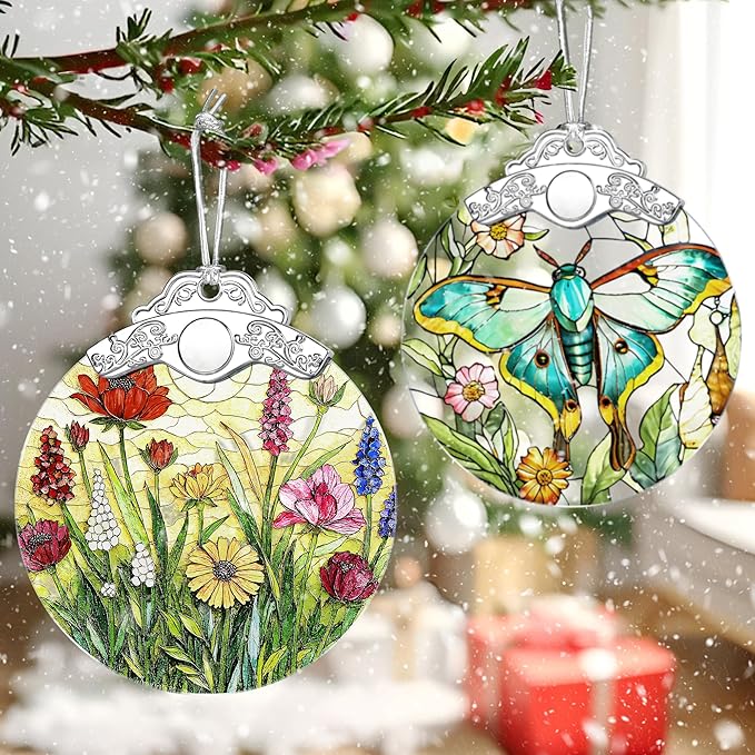 Wildflower Ornament – Christmas Decoration & Christmas Ornament; Stained Glass Holiday Decoration (Holiday Present, Bauble Present, Gift Idea, Gift Exchange) | Heirloom Keepsakes