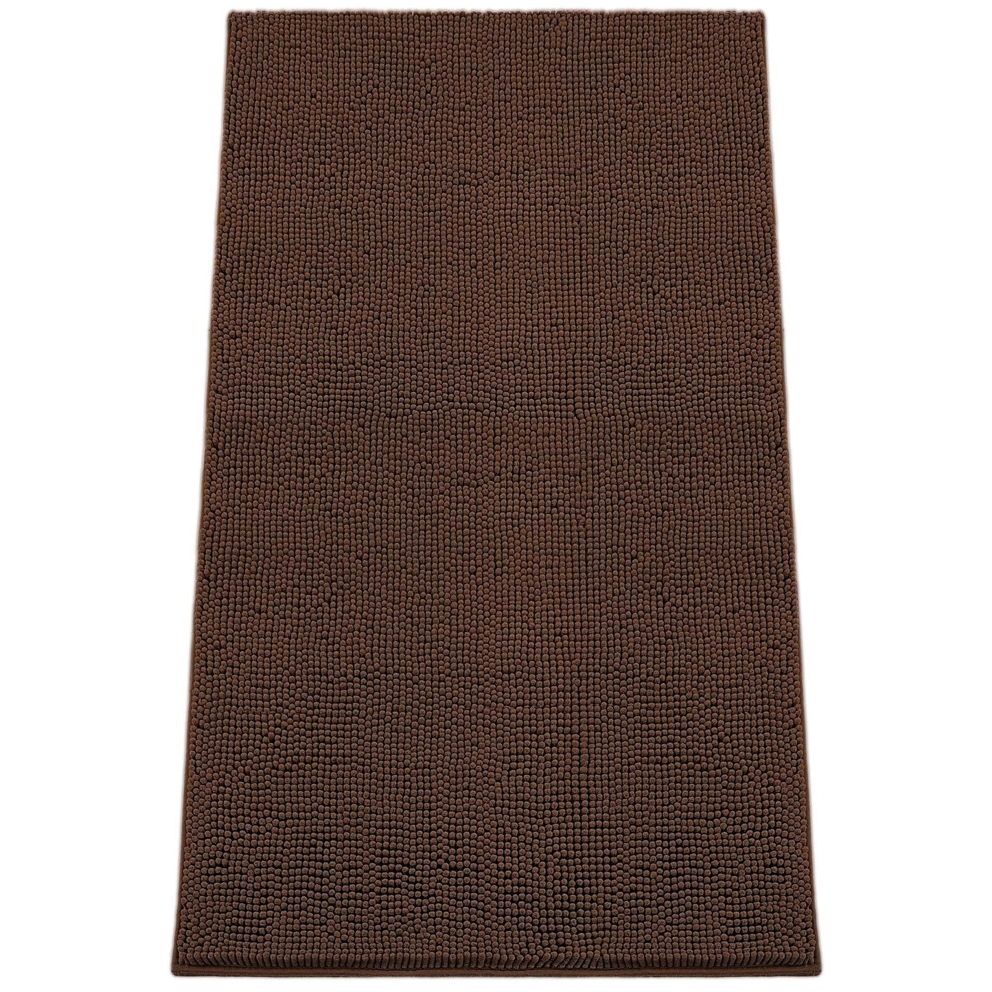 HOMEK Absorbent Dog Door Mat for Muddy Paws, 60" x 36" Chenille Indoor Mats for Entryway, Trap Dirt Front Door Mat Indoor Entrance Washable Non Slip Soft Brown