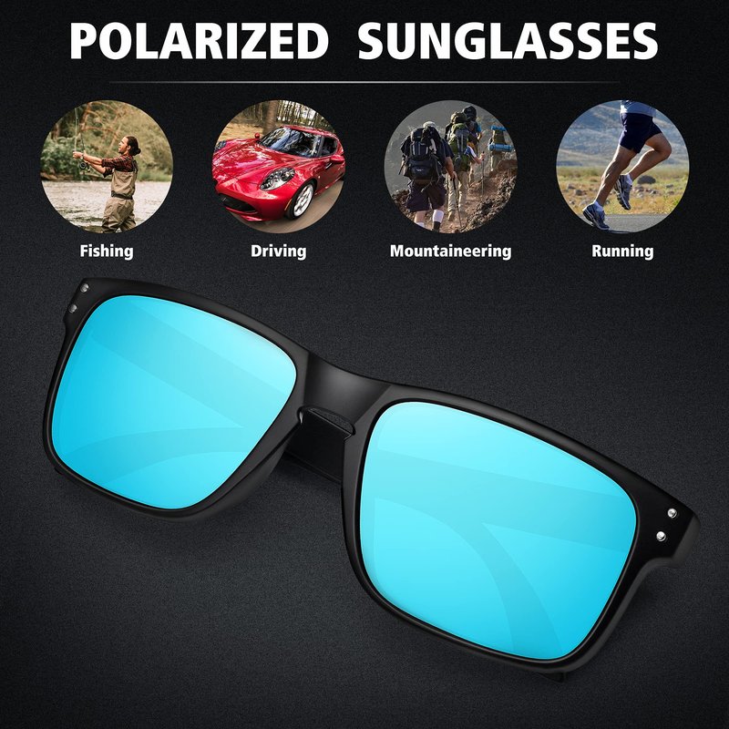MEETSUN Polarized Sunglasses for Men Women Sports Driving Fishing Glasses UV400 Protection 3Pack-Black+Blue+G15 Lens