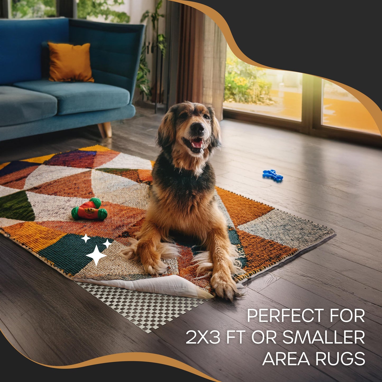 Nevlers 2 Ft x 3 Ft Rug Gripper Pad | Open Weave PVC Foam Carpet Pad