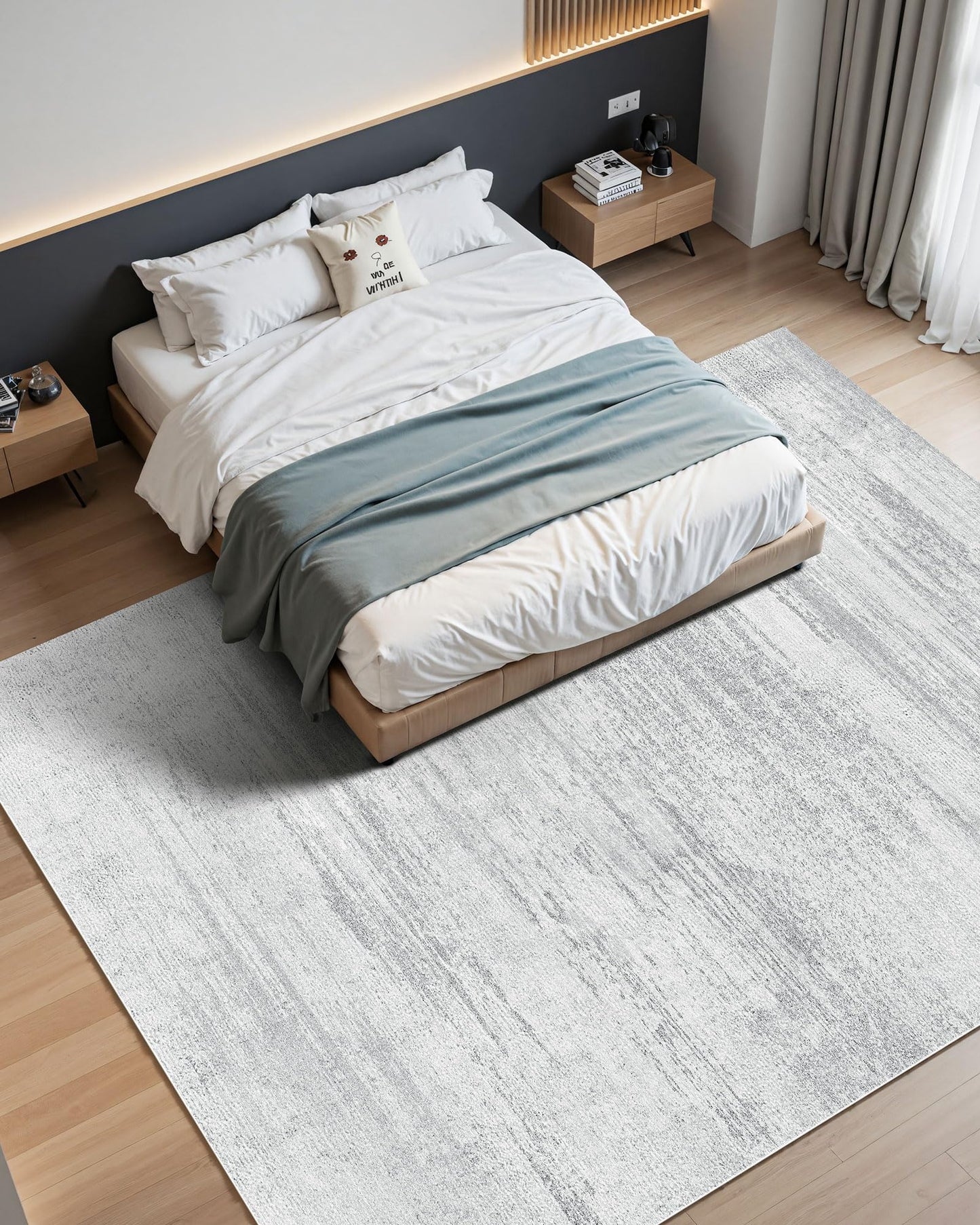 VEVOR 10 x 14 ft Area Rug Large Washable Rug Non-Slip and Tear-Resistant Soft Carpet Pet & Child Friendly Modern Area Rugs Indoor Mat for Bedroom Office Living Room Kids Room Entryway Gray