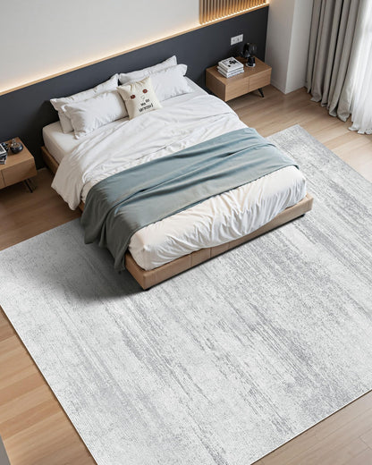 VEVOR 10 x 14 ft Area Rug Large Washable Rug Non-Slip and Tear-Resistant Soft Carpet Pet & Child Friendly Modern Area Rugs Indoor Mat for Bedroom Office Living Room Kids Room Entryway Gray