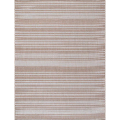 Luul Home Stripe Outdoor Rug 8x10 Washable Outside Carpet for Indoor Patio Porch Waterproof Easy Cleaning Non Shedding Area Rugs Beige 8 x 10