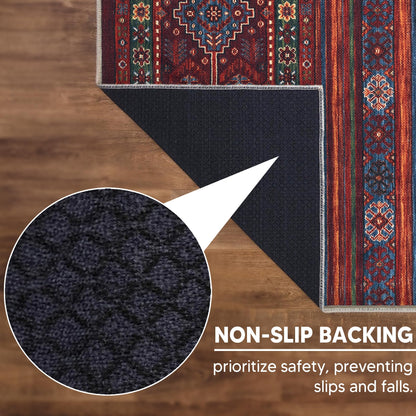 Keen Home Design 30"x84" Rug - Machine Washable Runner Rug with Non-Slip Backing, Ideal for Hallway, Entryway, Kitchen, Laundry Room - Vintage, Easy Clean, Durable, Low Pile Rug - (2'6" x 7')