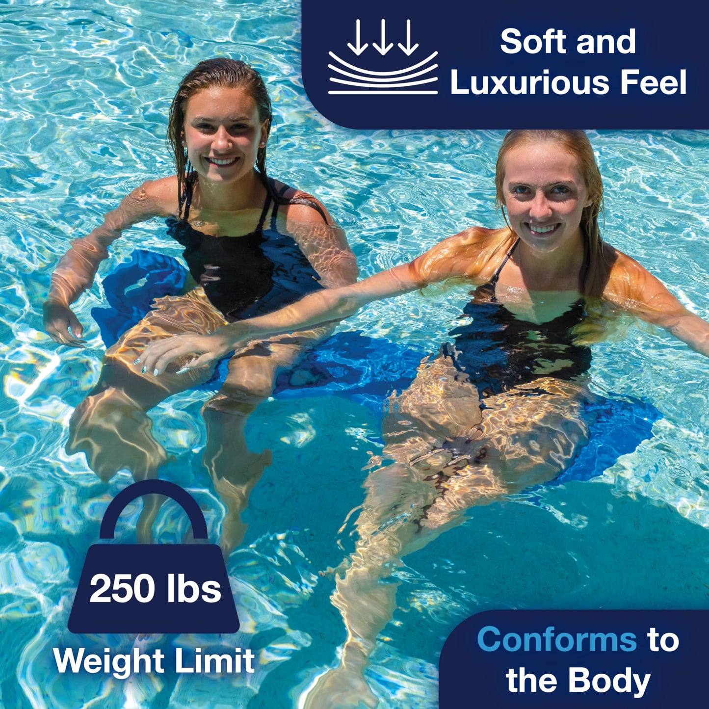 WOW Sports Flat Foam Pool Plank Noodle - Blue - 52 in - Supports Up to 250 lbs - For Kids & Adults