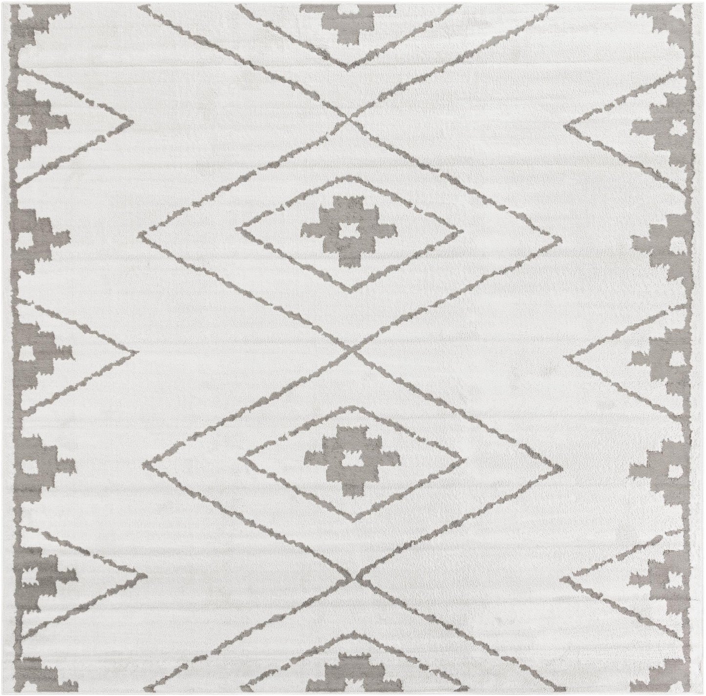 Rugs.com - Oslo Rug – 10 Ft Square Ivory Easy-Clean Stain-Resistant Rug Modern Geometric Design for Living Rooms, Bedrooms, and Dining Areas