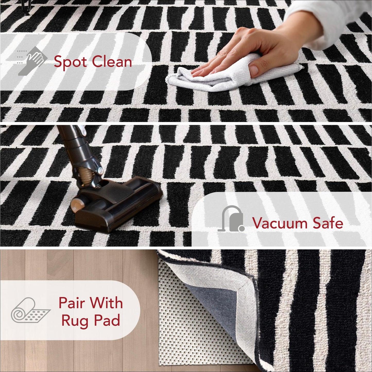nuLOOM Hand Tufted Lemuel Accent Rug, 3x5, Black