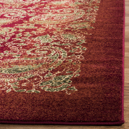 SAFAVIEH Lyndhurst Collection Area Rug - 8' x 11', Red & Multi, Traditional Paisley Design, Non-Shedding & Easy Care, Ideal for High Traffic Areas in Living Room, Bedroom (LNH224B)
