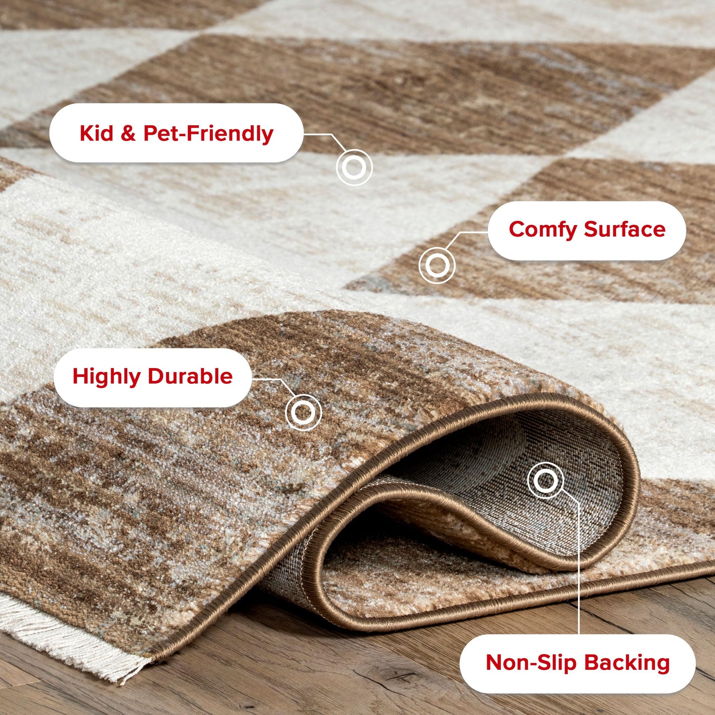 Nuloom Fringed Performance Meline Beige/Blue/Ivory, 2'8" x 8', Checkered, Soft and Cozy, High Traffic, Stain Resistant, Easy Clean, Durable Runner for Bedroom, Living Room, Dining, Den, Foyer