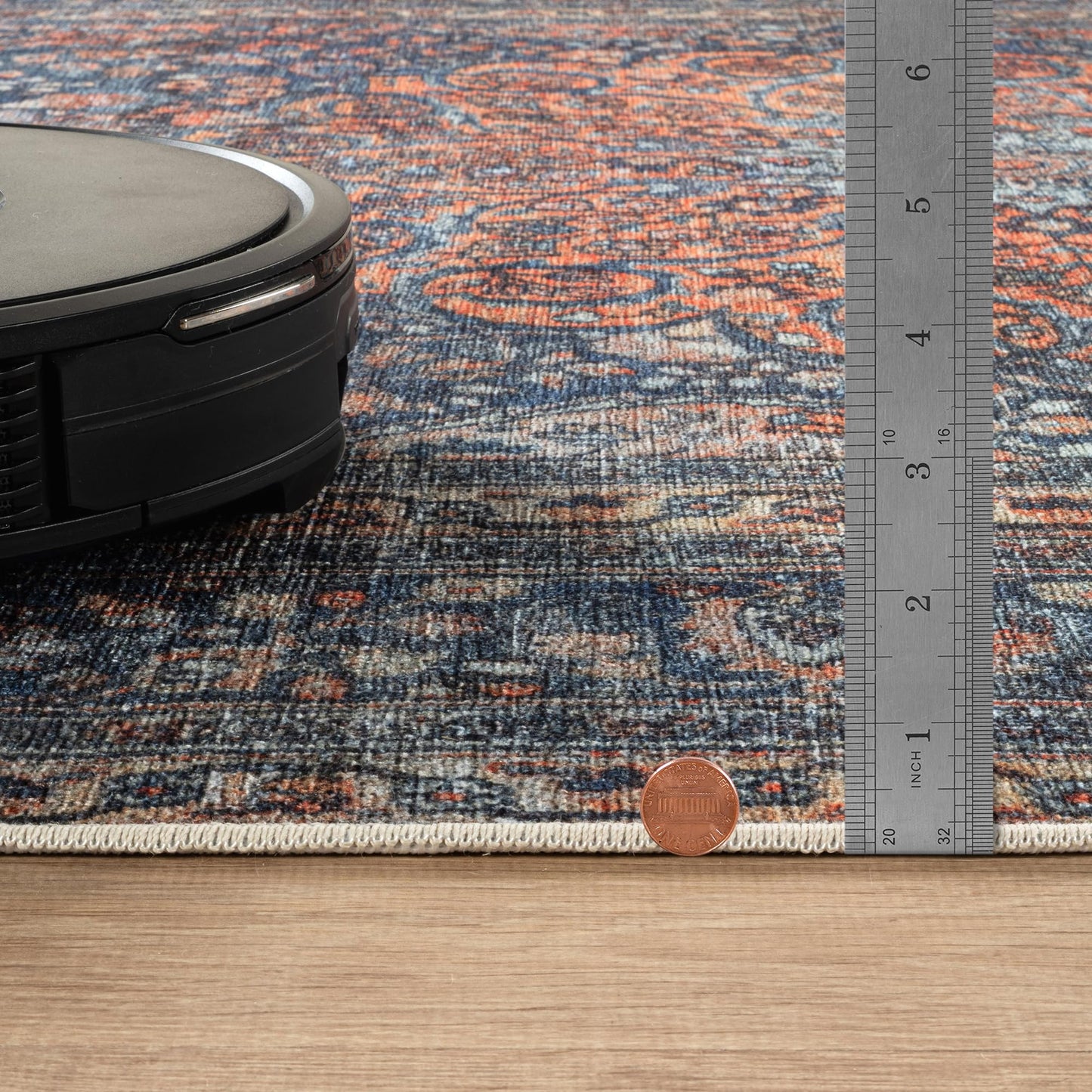 Bloom Rugs Washable Non-Slip 3' x 5' Rug - Multicolor Traditional Medallion Area Rug for Living Room, Bedroom, Dining Room, and Kitchen - Exact Size: 3' x 5'