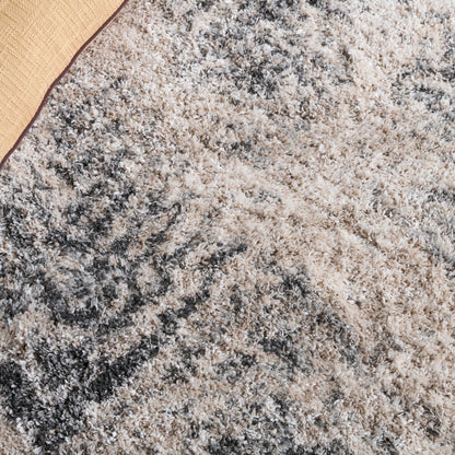 SAFAVIEH Iceland Shag Collection Area Rug - 9' x 12', Cream & Grey, Modern Design, Non-Shedding & Easy Care, 2.5-inch Thick Ideal for High Traffic Areas in Living Room, Bedroom (ISG514A)