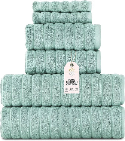 Classic Turkish Towels CTT Luxury 6 Piece Towel Set, 100% Turkish Cotton