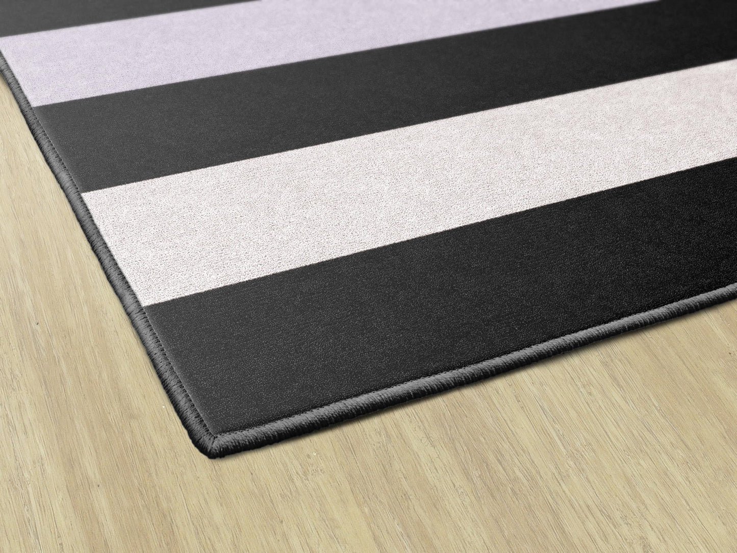 Flagship Carpets Rainbow Stripe On Black Children's Classroom Décor Area Rug for Schools, Durable and Fun for Learning Centers, Daycares and Preschools, 7'6" X 12'
