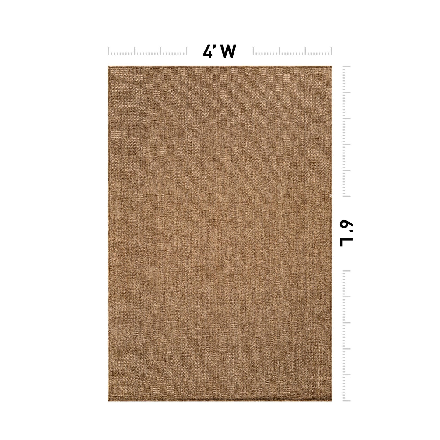 Rugshop Diamond Grid Indoor/Outdoor Flat Woven Area Rug, Natural Jute-Style, Easy-Care Patio Rug for Backyard Porch Deck Balcony, 4' x 6' Natural/Jute