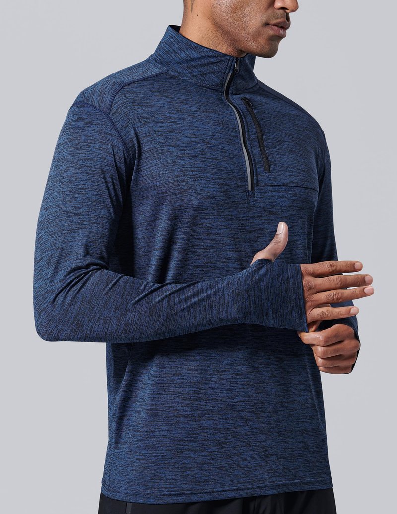 Liberty Imports 3-Pack Men’s Quarter-Zip Pullover Lightweight Long Sleeve Athletic Jackets Performance Workout Running Shirts