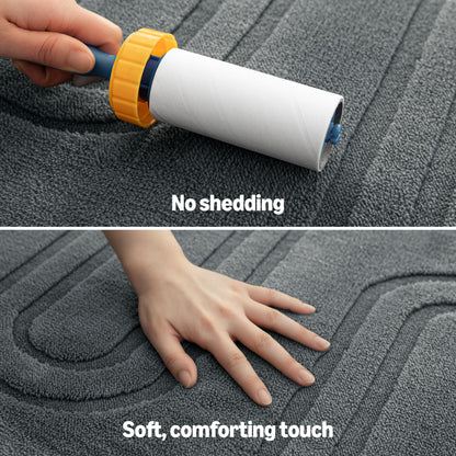 Amazon Basics Indoor Area Rugs, Soft-Touch Washable Home Decor Carpet for Living Room Bedroom, 7' L × 5' W, Modern Dark Grey