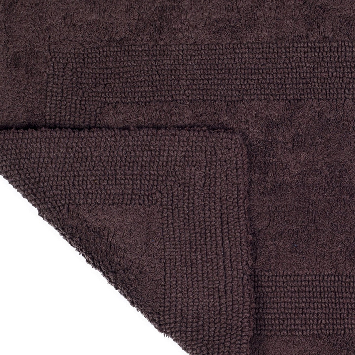 Lavish Home Reversible Long Bath Mat - 60x24-Inch Plush Cotton Bathroom Runner - Machine Washable Bath Mats for Bathroom, Kitchen, or Laundry Room (Chocolate)
