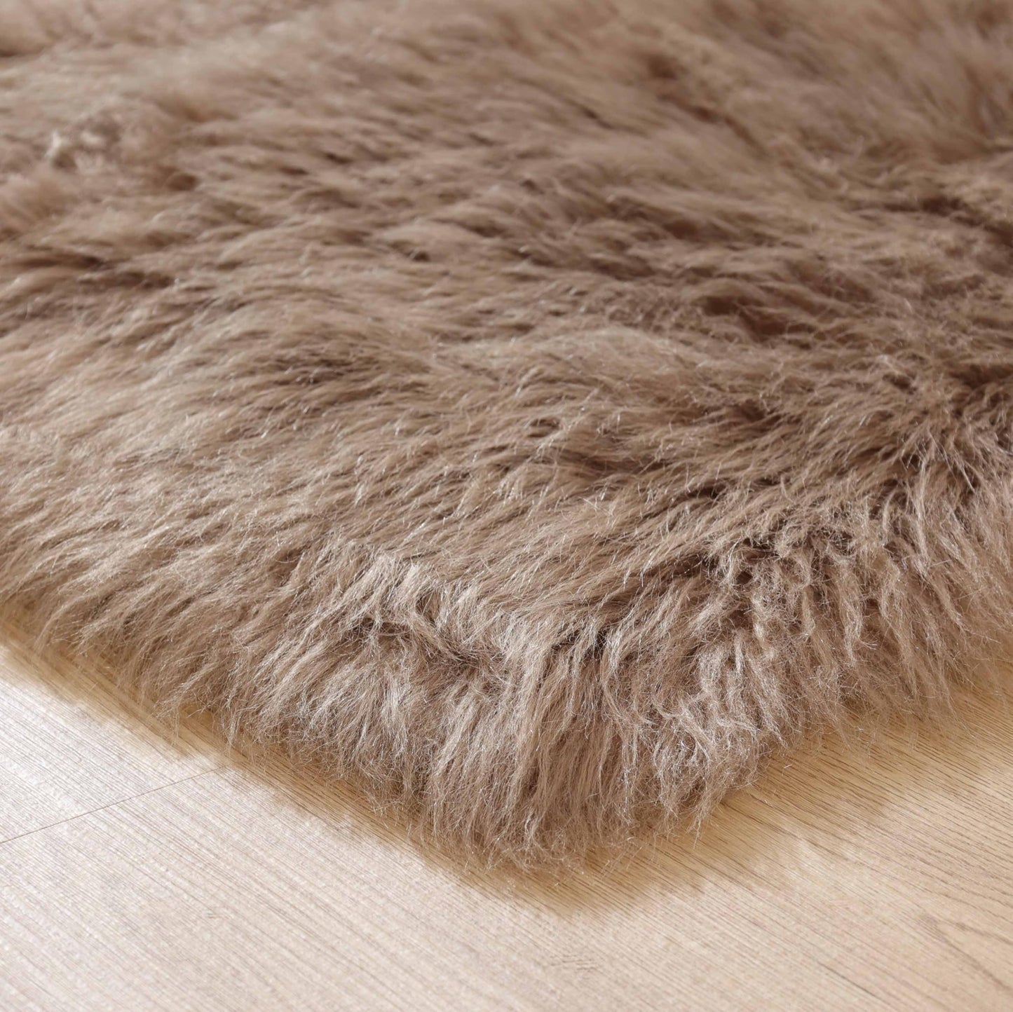Goolela Fluffy Faux Fur Rug for Bedroom 4x6 Light Brown Beige Sheepskin Fuzzy Furry Soft Rug for Living Room Bedside Dorm Plush Shaggy Washable Rectangle