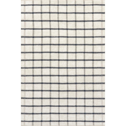 Rugs USA Rowena Checked Wool Area Rug, 6x9, Ivory