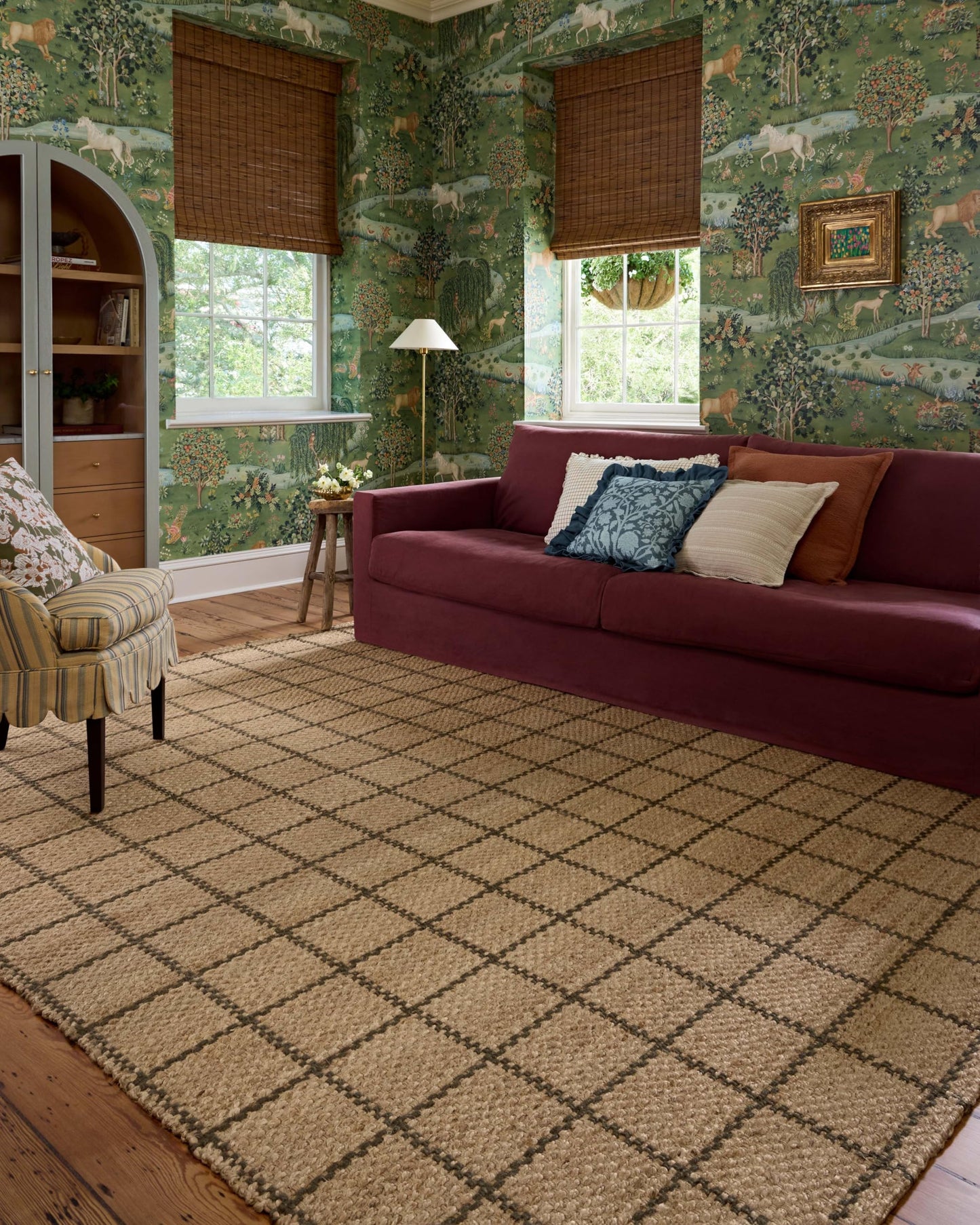 Loloi Chris Loves Julia Fletcher Collection FLE-01 Natural/Olive 5'-0" x 7'-6", .37" Pile Height, Area Rug