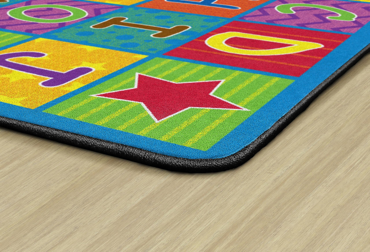 Flagship Carpets Cheerful Alphabet Educational Multicolor Rug for Home Learning Area or Playroom Mat, Kids Room, Childrens Classroom Carpet, 4' x 6', Rectangle