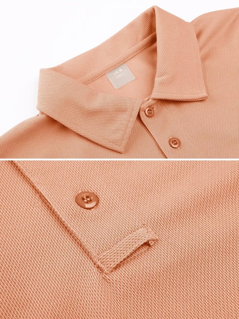 MAGCOMSEN Golf Polos for Men Dry Fit Short Sleeve Polo Shirts Breathable Athletic Polo Shirts Rugby Shirt Apricot M