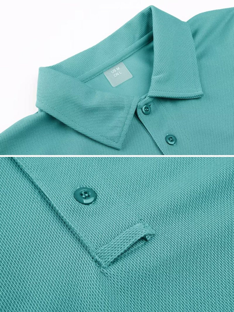 MAGCOMSEN Mens Polo T Shirts Short Sleeve Collared Work Shirt Dry Fit Tennis Top Moisture Wicking Shirt Grey Green M