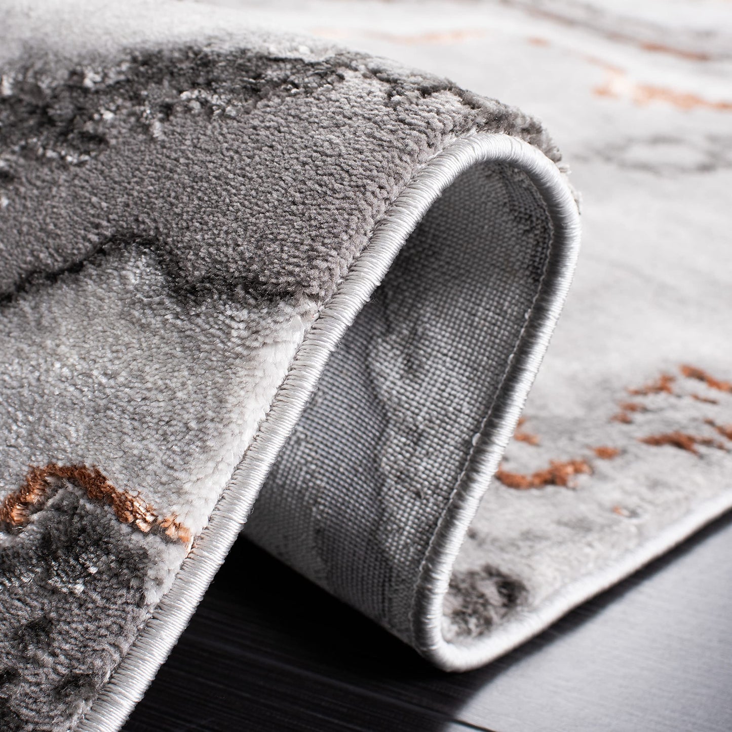 SAFAVIEH Craft Collection Area Rug - 6'7" x 9', Grey & Orange, Modern Abstract Design, Non-Shedding & Easy Care, Ideal for High Traffic Areas in Living Room, Bedroom (CFT858F)