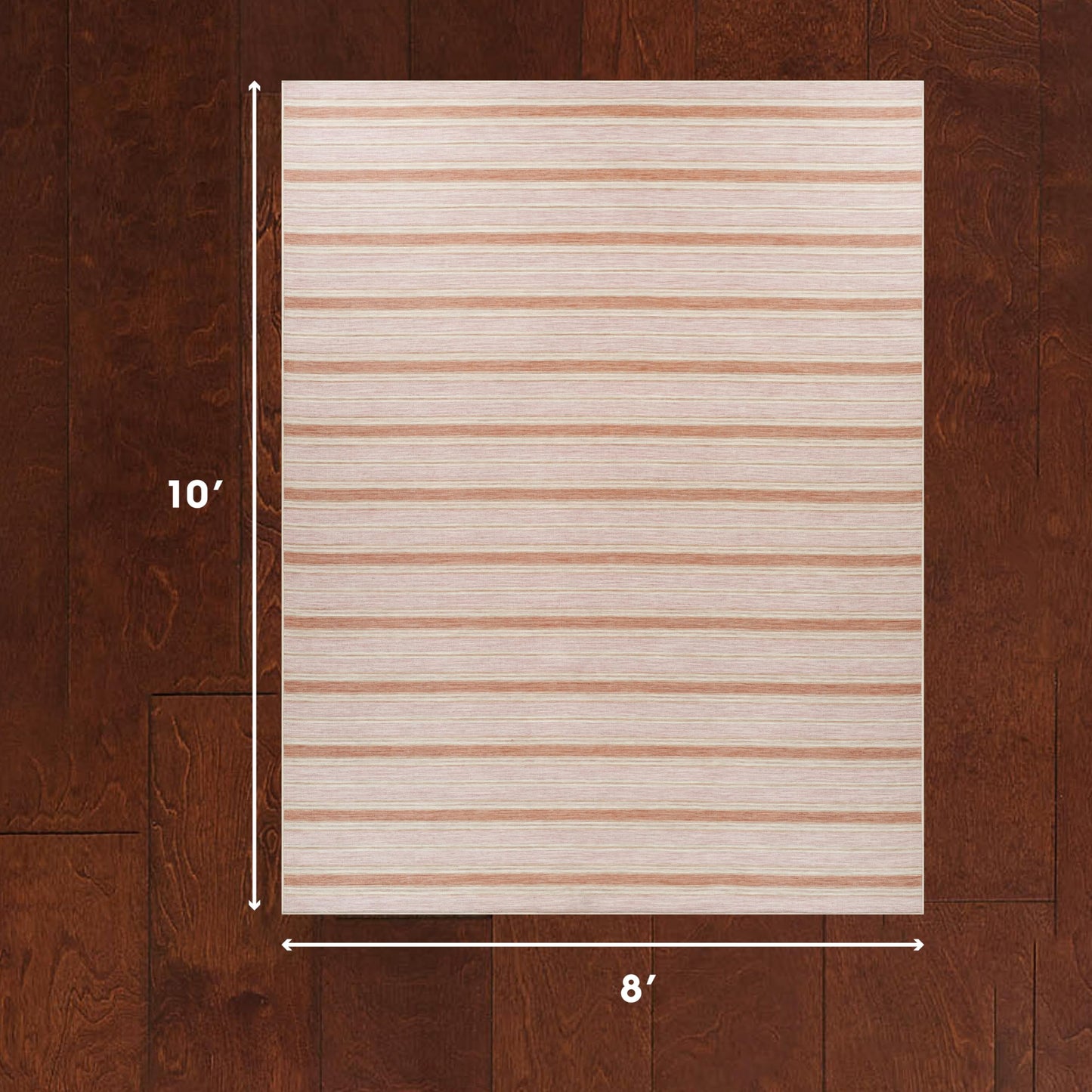 Laura Ashley Doreen Indoor Outdoor 8'x10' Area Rug Clementine Stripe Pink