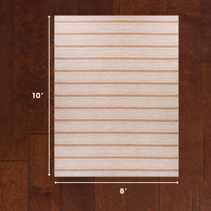 Laura Ashley Doreen Indoor Outdoor 8'x10' Area Rug Clementine Stripe Pink