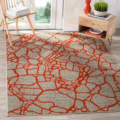 SAFAVIEH Porcello Collection Area Rug - 8'2" x 11', Light Grey & Green, Modern Abstract Design, Non-Shedding & Easy Care, Ideal for High Traffic Areas in Living Room, Bedroom (PRL7737G)