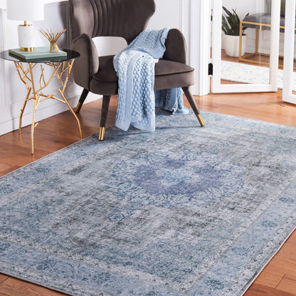 SAFAVIEH Washable Rug Tucson Collection - 5' x 8', Green & Green, Slip Resistant & Easy to Clean, Ideal for Living Room, Bedroom, Dining Space (TSN190X)