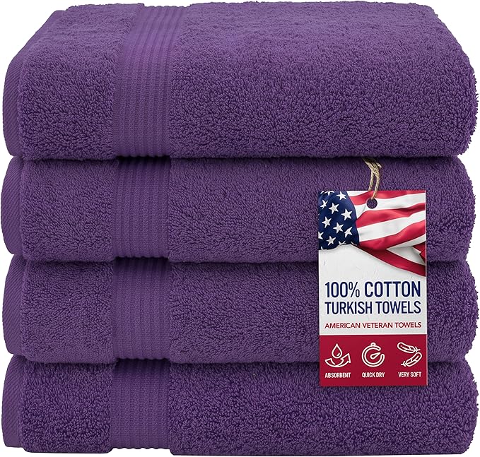 American Veteran Towel, 100% Cotton Turkish Bath Towels