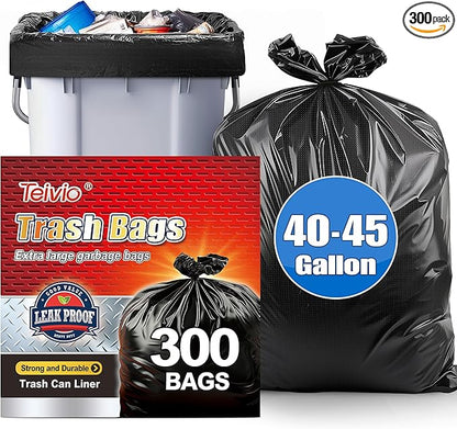 Teivio Trash Bags, 40-45 Gallon,