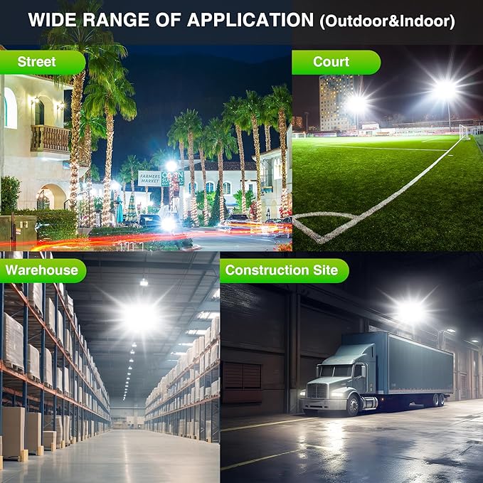 STASUN LED Flood Light Outdoor, Max Series 480W 48000lm 6000K Daylight IP66 Waterproof, Commercial Parking Lot Light,3 Heads for Yard Street Stadium House Floodlight Security Lights for Outdoor Area