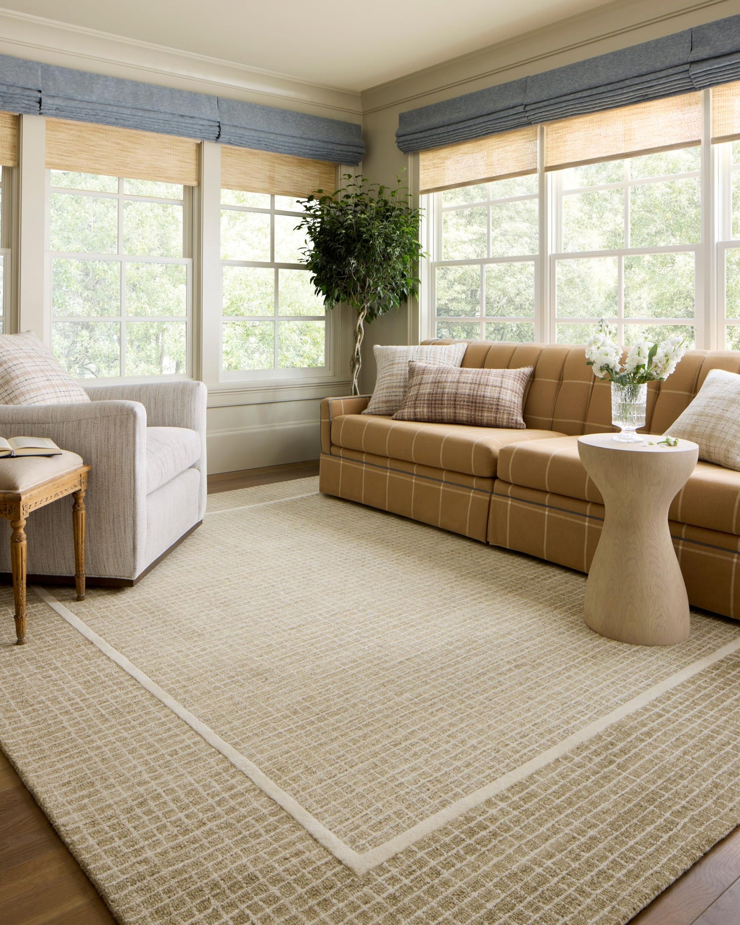 Loloi Chris Loves Julia Briggs Collection, Wheat & Ivory, 5'-0" x 7'-6" Area Rug – Minimal Gritted Design Area Rugs for Living Room Bedroom Entryway & Hallway No Shed High Traffic Home Decor Rug