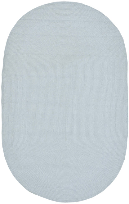 SAFAVIEH Braided Collection 4' x 6' Oval Light Blue BRD176A Handmade Country Cottage Reversible Cotton Area Rug