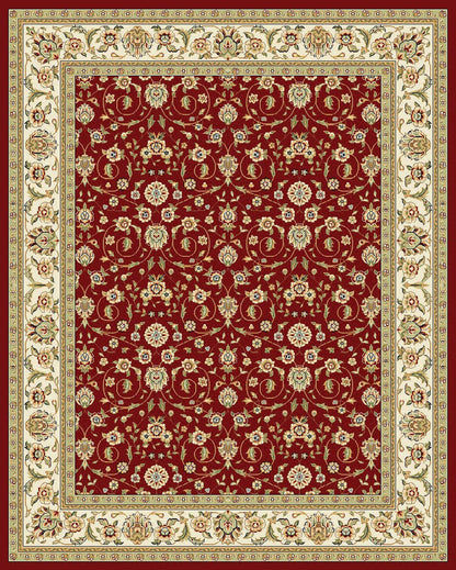 SAFAVIEH Lyndhurst Collection Area Rug - 10' x 14', Red & Ivory, Traditional Oriental Design, Non-Shedding & Easy Care, Ideal for High Traffic Areas in Living Room, Bedroom (LNH312A)