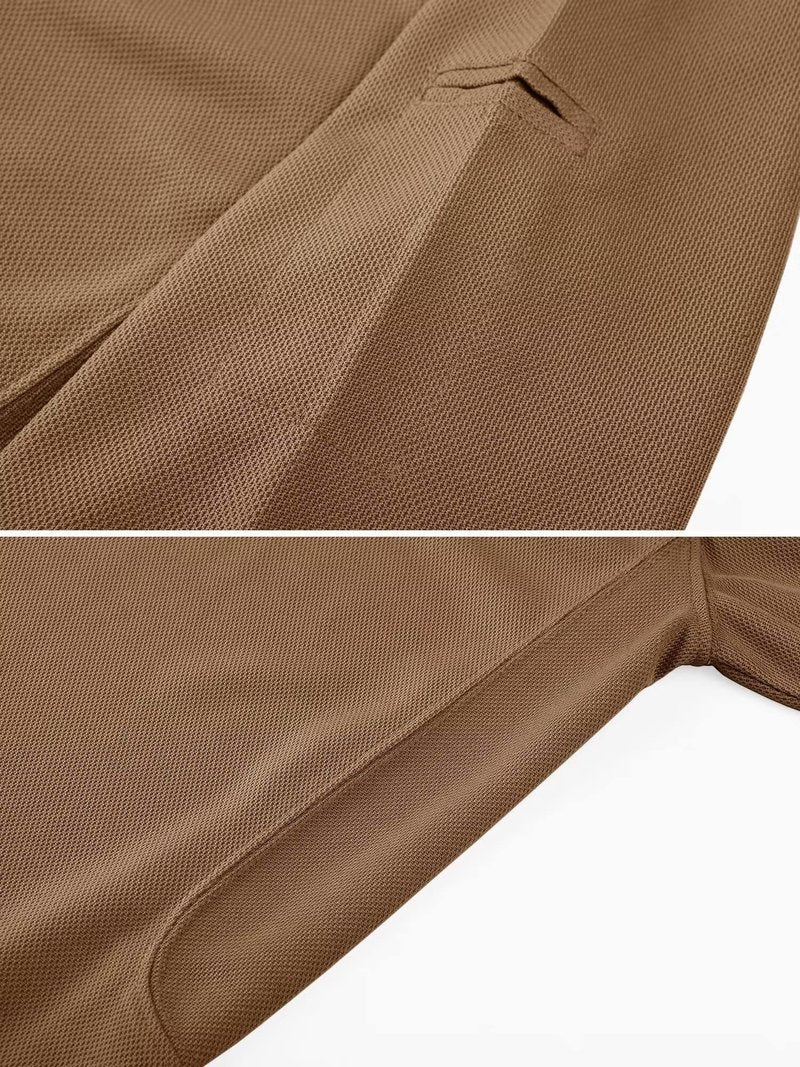 MAGCOMSEN Mens Polo Shirts Short Sleeve Golf Work Casual Quick Dry Breathable Summer Shirt Brown L