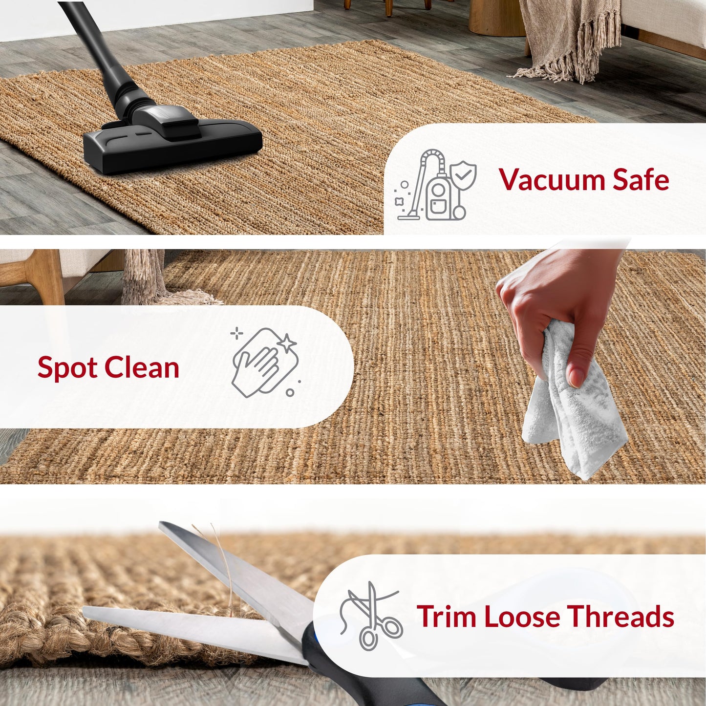 Nuloom Ashli Hand Woven, Natural, 2'6" x 12', Farmhouse, Jute, Soft and Textured, High Traffic, Stain Resistant, Easy Clean, Durable Runner for Bedroom, Living Room, Dining, Den, Foyer, Entryway