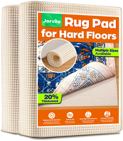 Jorvila Non-Slip Rug Pad Gripper 2x8 Feet, Thick Cushioned Carpet Pad for Hardwood Floors, Anti Skid Mat for Kitchen Hallway Runner, Strong Grip Drawer Shelf and Cabinet Liner