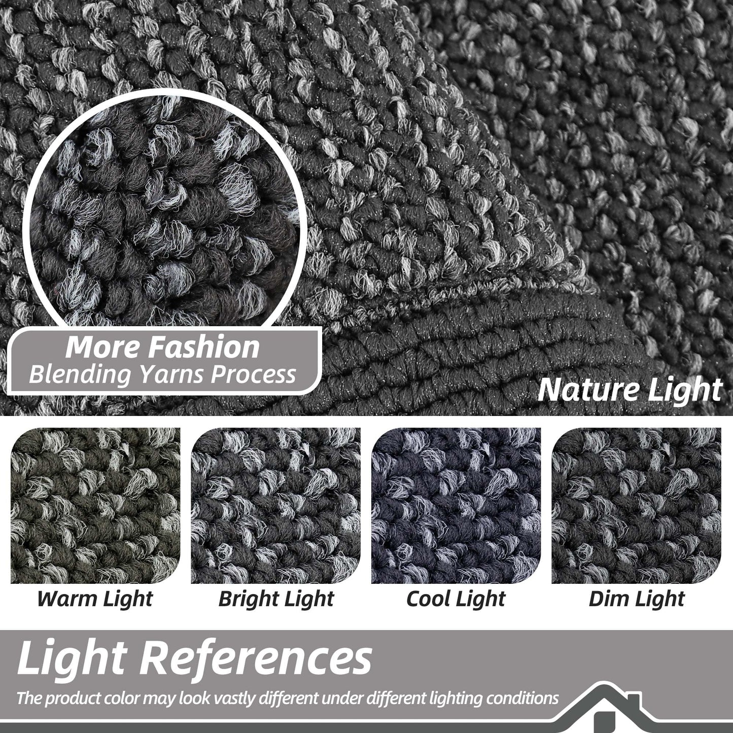 BEQHAUSE Indoor Door Mat 20"x32"+20"x32", Non-Slip Entryway Rugs Low-Profile Washable Floor Mat Stain-Resist Absorbent Welcome Mat for Front Back Door, Entrance, Living Room, Laundry Room, Charcoal